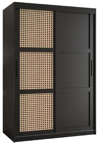 Šatní skříň HALIMA 3 - 120 cm, černá / černá