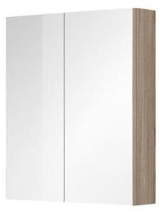 Mereo, Aira, koupelnová galerka 60 cm nebo 80 cm, zrcadlová skříňka, 2x dveře, dub Kronberg, CN717GR