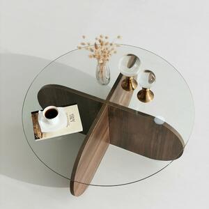Designový konferenční stolek Jameela 75 cm vzor ořech