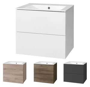Mereo Aira, koupelnová skříňka s keramickým umyvadlem 61 cm Aira, kúpeľňová skrinka s keramickým umývadlom 61 cm, bílá Varianta: Aira, koupelnová skř…