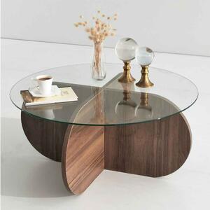 Designový konferenční stolek Jameela 75 cm vzor ořech