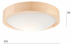 Stropní svítidlo NATURAL SLIM 1xE27/60W/230V pr. 27 cm borovice