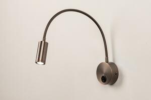 Nástěnné designové LED svítidlo s vypínačem Fibie Coffe Brown (LMD)
