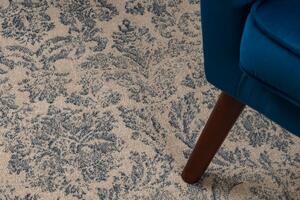 Kusový koberec vlněný JADE 45015/600 OSTA Ornament klasický béžový modrý Rozměr: 140x200 cm