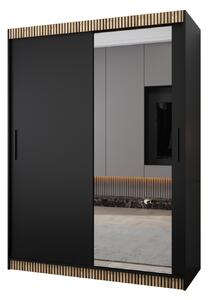 Šatní skříň TIMEA 2 PREMIUM - 150 cm, černá / dub wotan
