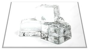 Skleněné prkénko ledové kostky bílé pozadí - 30x20cm