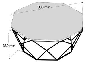 Designový konferenční stolek Gagenia 90 cm vzor dub
