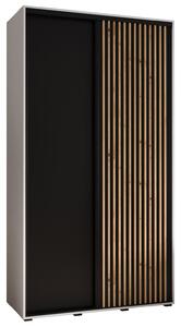 Šatní skříň BAYLIN 1 - 130/45 cm, bílá / černá / dub artisan