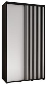 Šatní skříň FIDELIA 1 - 140/45 cm, černá / bílá / černá