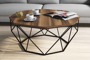 Designový konferenční stolek Gagenia 90 cm vzor ořech - II. třída