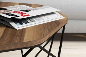 Designový konferenční stolek Gagenia 90 cm vzor ořech