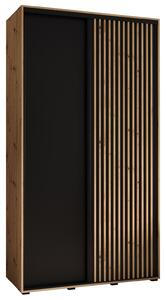 Šatní skříň FIDELIA 1 - 140/45 cm, dub artisan / černá / dub artisan