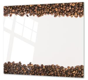 Ochranná deska zrna kávy bílé pozadí - 50x70cm / S lepením na zeď