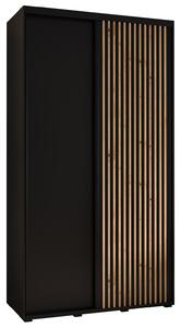 Šatní skříň FIDELIA 1 - 140/60 cm, černá / černá / dub artisan