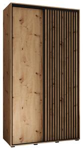 Šatní skříň BAYLIN 1 - 140/45 cm, dub artisan / dub artisan / černá