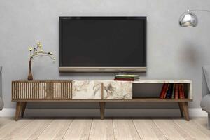 Designový TV stolek Cadelaria 180 cm ořech bílý