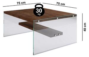 Designový konferenční stolek Quanda 75 cm vzor ořech