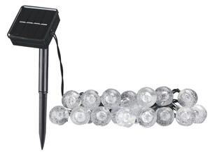 LED Solární dekorační řetěz BUBBLE GLASS 20xLED/8 funkcí 4,85 m 600 mAh IP44