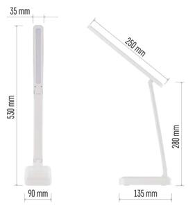 LED Stmívatelná nabíjecí stolní lampa LED/5W/3,7V 3000K/4000K/6500K 800mAh bílá