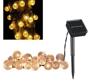 LED Solární dekorační řetěz BUBBLE GLASS 20xLED/8 funkcí 4,85 m 600 mAh IP44