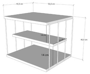 Přístavný stolek LIFON borovice atlantic/černá