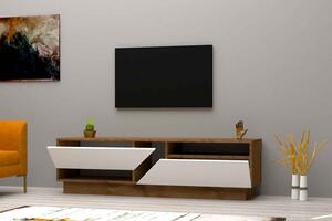 Designový TV stolek Basye 160 cm ořech bílý