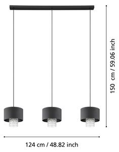 Eglo 39978 - Lustr na lanku SAPUARA 3xE27/40W/230V černá