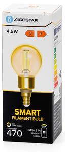 LED Stmívatelná žárovka FILAMENT G45 E14/4,5W/230V 2700-6500K Wi-Fi - Aigostar