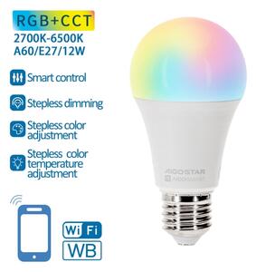 LED RGBW Stmívatelná žárovka A60 E27/12W/230V 2700-6500K Wi-Fi - Aigostar