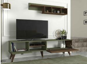 Designová TV sestava Cailyn vzor ořech