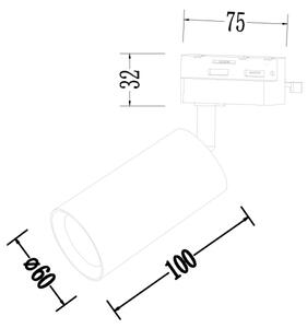 Bodové svítidlo do 1-fázového lištového systému PIPE 1xGU10/10W/230V černá