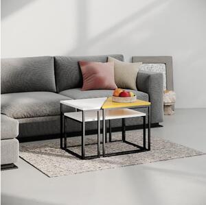 Asir SADA 3x Konferenční stolek LADY bílá/černá/žlutá AS1432