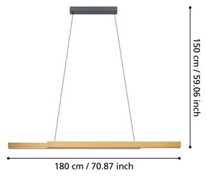 Eglo 390369 - LED Stmívatelný lustr na lanku MONTEBUONO LED/21W/230V 3000K hnědá