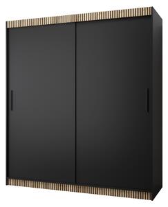 Šatní skříň TIMEA PREMIUM - 180 cm, černá / dub wotan