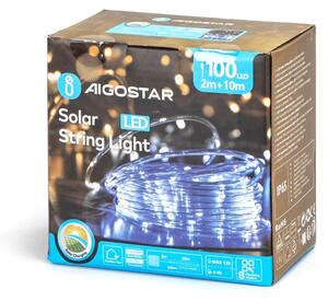 Aigostar - LED Solární řetěz 100xLED/8 funkcí 12m IP65 studená bílá