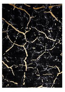 Hans Home | Kusový koberec Gloss 410A 86 3D mramor black/gold - 80x150
