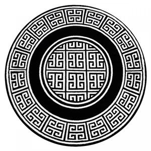 Hans Home | Kusový koberec Gloss 6776 85 greek black/ivory kruh