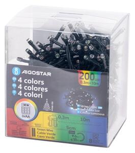 Aigostar -LED Venkovní řetěz 200xLED/8 funkcí 3xAA 10,3m IP44 multicolor