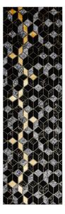 Hans Home | Běhoun Gloss 400B 86 3D geometric black/gold - 60x200