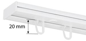 Dekodum Stropní kolejnice z PVC dvouřadá bílá Délka: 150 cm, Typ přichycení: žabky