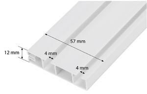 Dekodum Stropní kolejnice z PVC dvouřadá bílá s krytem Délka: 120 cm, Typ přichycení: háčky
