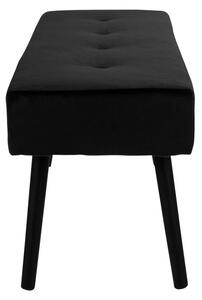 Černá Sametová lavice Skiby 35 × 100 × 44 cm HOUSE NORDIC