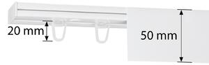 Dekodum Stropní kolejnice z PVC jednořadá bílá s krytem Délka: 130 cm, Typ přichycení: háčky