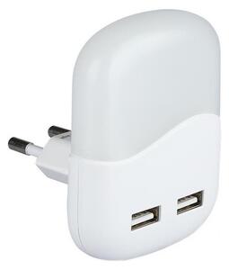 LED Noční světlo se senzorem soumraku do zásuvky 2xUSB LED/0,45W/230V 3000K