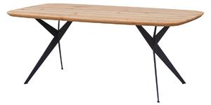 Dubový stůl na kovových nohách Sistina 140x90