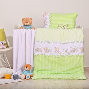 Povlečení dětské Medvídek zelené EMI, Dětský set 130x90 + 65x45