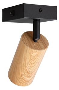 Brilagi - Nástěnné bodové svítidlo SELE 1xGU10/30W/230V černá/dekor dubu
