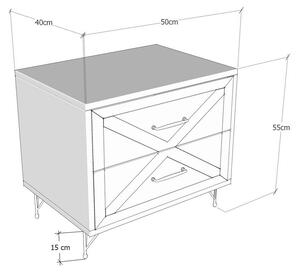 Designový noční stolek Laibah 50 cm antracitový