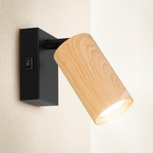 Brilagi - Nástěnné bodové svítidlo SELE 1xGU10/30W/230V černá/dekor dubu