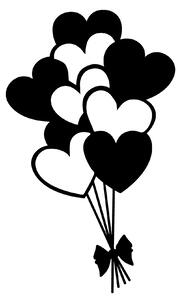 Wallexpert Dekorativní kovový nástěnný doplněk Balloons - Black, Černá